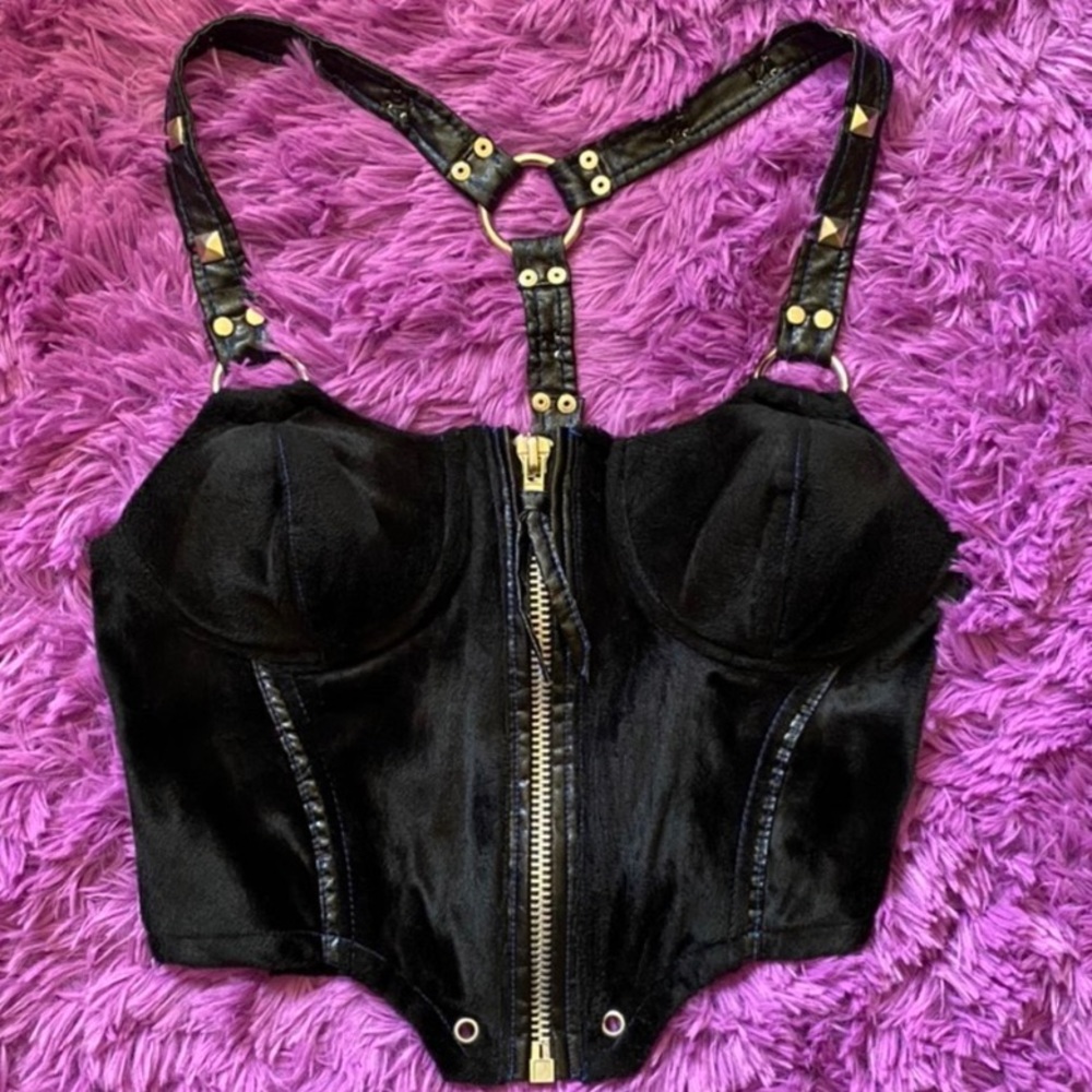 Vintage lip service zip up bustier